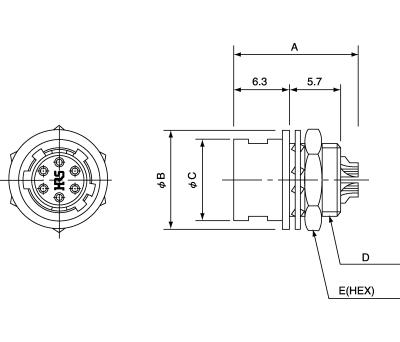 Product image for CONNECTOR, PLUG, MALE, CIRCULAR, 4POLE