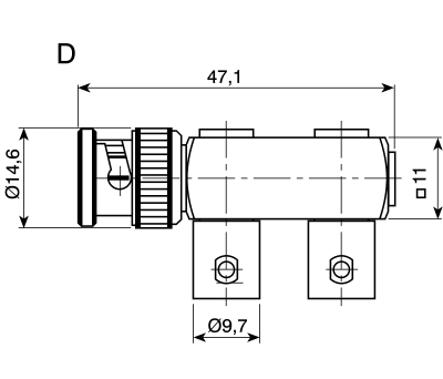 Product image for Tee 75Ω RF Adapter BNC Plug to BNC Socket 4GHz