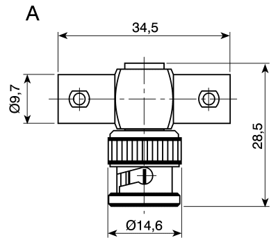 Product image for Tee 75Ω RF Adapter BNC Plug to BNC Socket 4GHz