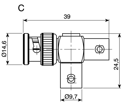 Product image for Tee 75Ω RF Adapter BNC Plug to BNC Socket 4GHz