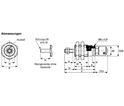 Product image for SINGLE ACTING PIN CYLINDER,10X10MM