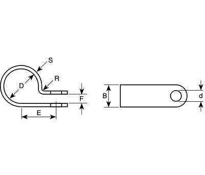 Product image for 16mm Natural Polyamide P Clip