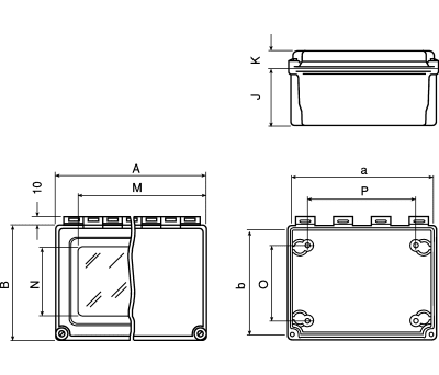 Product image for nVent – Schroff A48, Glass Reinforced Plastic Wall Box, IP66, 167mm x 318 mm x 267 mm