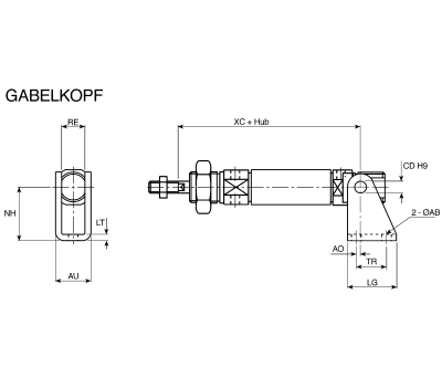 Product image for Rear clevis for 12 & 16mm cylinders