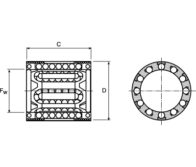 Product image for LBBR linear ball bearing w/cap,8mm ID