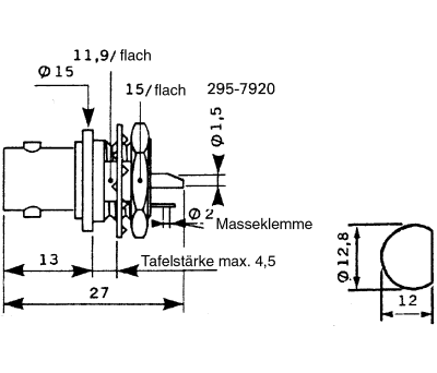 Product image for INSUL BNC BULKHEAD SKT,50OHM 4.5MM THICK