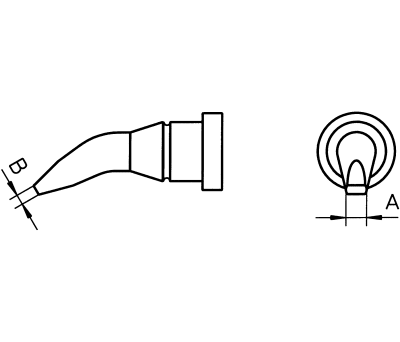 Product image for LT-1X bent tip for WSP80/FE75 iron,2mm
