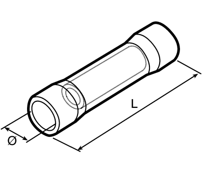 Product image for Yellow butt splice,4-6sq.mm wire size