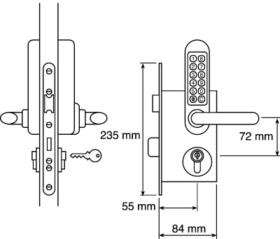 Product image for S/STEEL 500 DIGITAL DOOR LOCK W/LEVER