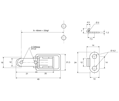 Product image for Sm. Basic Toggle Latch SS+catch plate