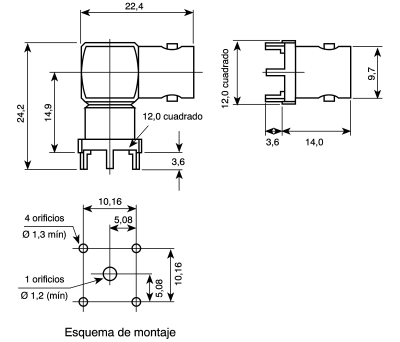 Product image for BNC JACK, PCB, VERTICAL, 50 OHM, SILVER