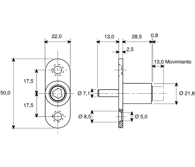 Product image for PLUNGER LOCK,28.5MM HOUSING