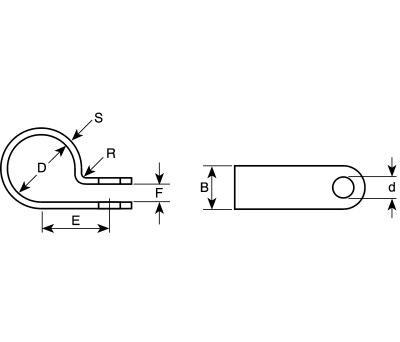 Product image for 16mm Natural Polyamide P Clip