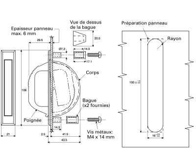 Product image for CONCEALED PULL HANDLE, M