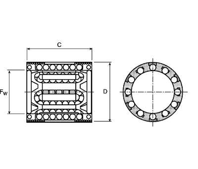 Product image for LBBR linear ball bearing w/cap,6mm ID