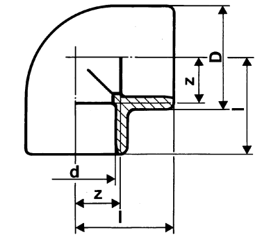 Product image for PVC-C FITTING 90? DIAM 50MM