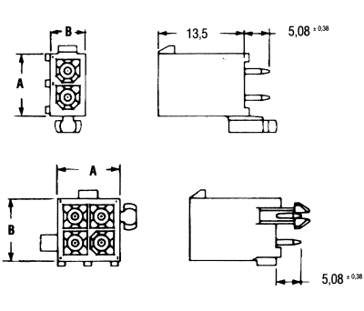 Product image for TE Connectivity, Mini-Universal MATE-N-LOK, 2 Way, 1 Row, Straight PCB Header