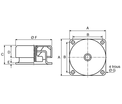 Product image for Fabreeka M10 Steel Anti Vibration Mount VSC2-25-C-S-M10 76mm dia. Neoprene