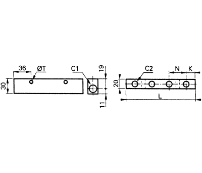 Product image for 6 Outlet Pneumatic Manifold Threaded Fitting, G 3/8 G 1/4