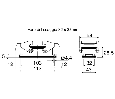 Product image for HARTING Han B Series, 16B Side Entry Heavy Duty Power Connector Hood