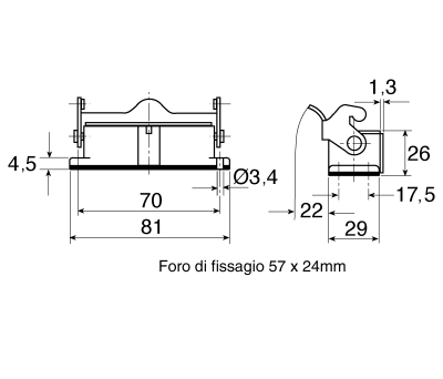 Product image for Han A Series size 10 A Panel Mount Connector Insert, Male, 10 Way, 16A, 600 V