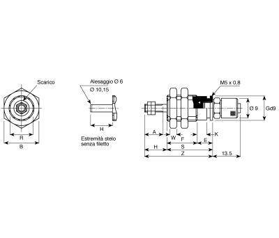 Product image for SINGLE ACTING PIN CYLINDER,10X10MM