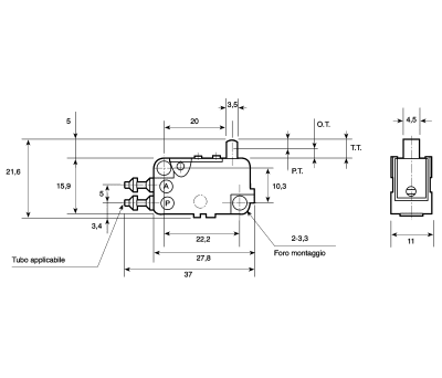 Product image for 4mm 3/2 NC polyurethane tube basic valve