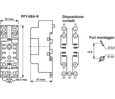 Product image for DIN rail mounting socket for 4PCO relay