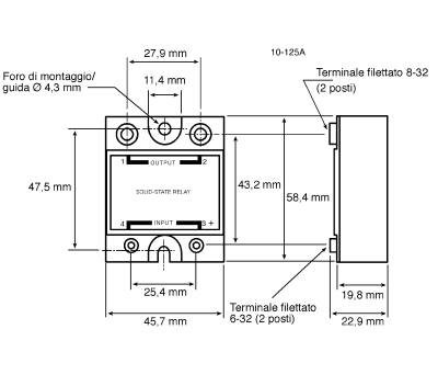 Product image for SSR,10A RMS 24-280VAC