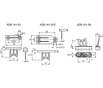 Product image for Schmersal AZM 161-B1 Actuator, For Use With AZM 161 Safety Switch