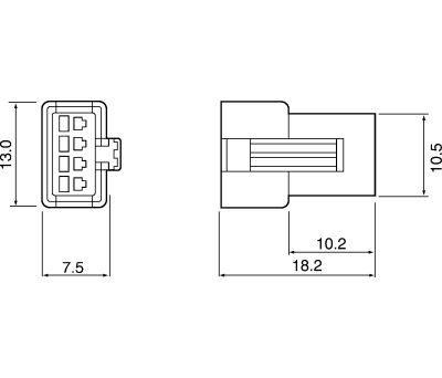 Product image for CONNECTOR,PLASTIC HSNG LANCE,MULTIPOLE