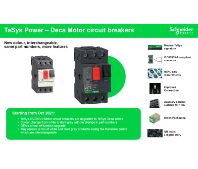 Product image for Schneider Electric Auxiliary Contact - 1NC + 1NO, 2 Contact, Side Mount