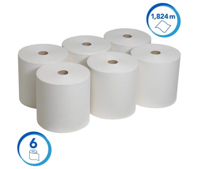 Product image for SCOTT HAND TOWEL ROLL WHITE X 6 ROLLS