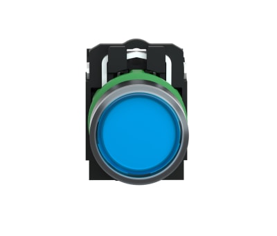 Product image for Schneider Electric, Harmony XB5 Illuminated Blue Round Push Button, NO/NC, 22mm Momentary Screw