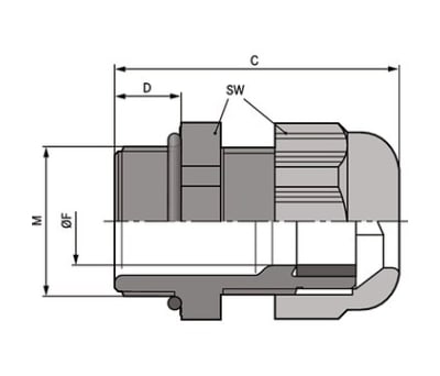 Product image for Cable Gland M16 Plastic K-M ATEX IP68