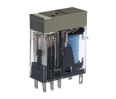 Product image for DPDT plug-in power relay,5A 24Vdc coil