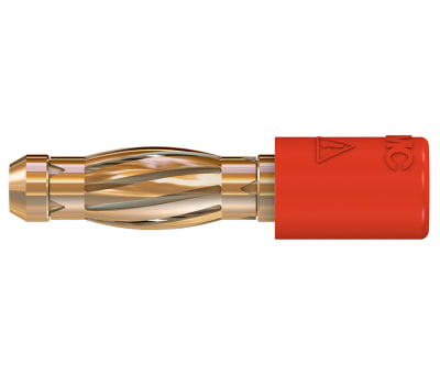 Product image for Red gold plated adaptor,4mmplug/2mmskt