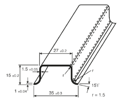 Product image for Deep top hat plain DIN rail,1m