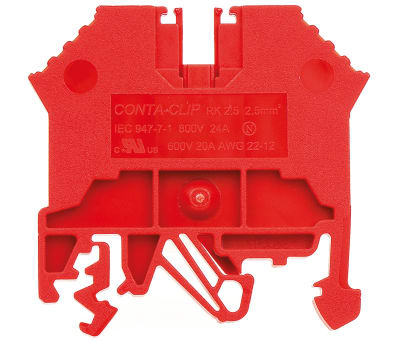 Product image for 2.5mm din rail terminal red