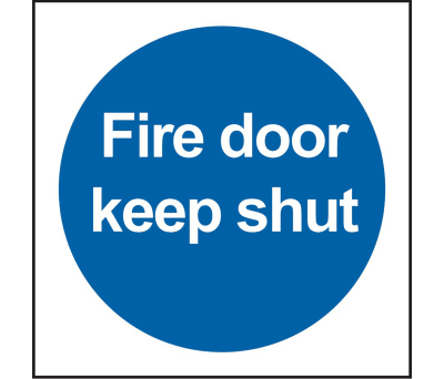 Product image for SAV label 'Fire door...shut',100x100mm