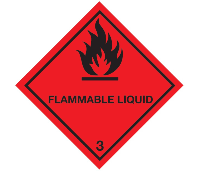 Product image for SAV label 'FLAMMABLE LIQUID',100x100mm