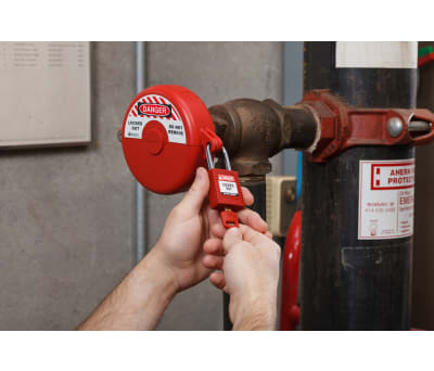Product image for RED GATE VALVE LOCKOUT,64-127MM