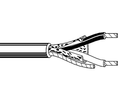Product image for Belden 152m 2 Core Chrome Twisted Pair Instrument Cable, 300 V, 4.45mm od , 0.35 mm² CSA