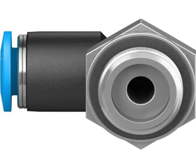 Product image for Festo Threaded-to-Tube Pneumatic Elbow Fitting G 1/4 to Push In 6 mm, QS Series, 14 bar