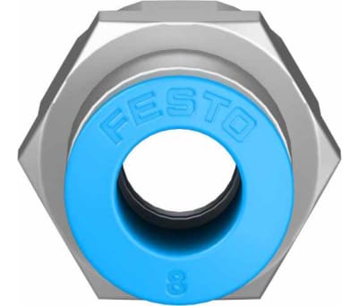 Product image for Festo QS Series Straight Threaded Adaptor, G 1/4 Female to Push In 8 mm, Threaded-to-Tube Connection Style