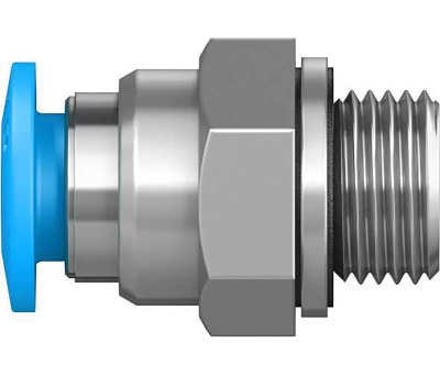 Product image for Festo Threaded-to-Tube Pneumatic Fitting, G 1/8 to, Push In 6 mm, QS Series, 14 bar