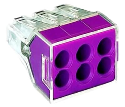 Product image for PUSH WIRE JTN BOX 6 WIRE TERMINAL BLOCK