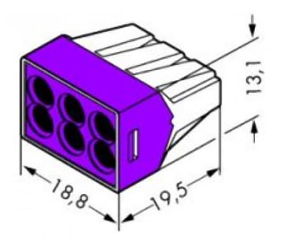 Product image for PUSH WIRE JTN BOX 6 WIRE TERMINAL BLOCK