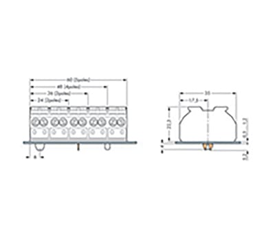 Product image for 4-CONDUCTOR CHASSIS-MOUNT TERMINAL STRIP