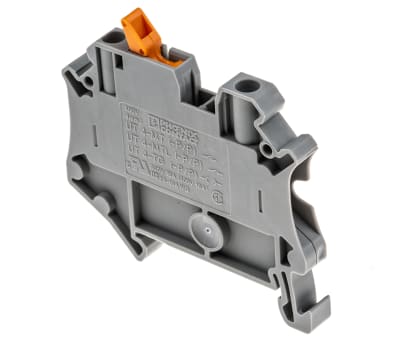 Product image for Phoenix Contact, UT 4-MTL-P/P, 500 V Knife Disconnect Terminal Block, Push In Termination